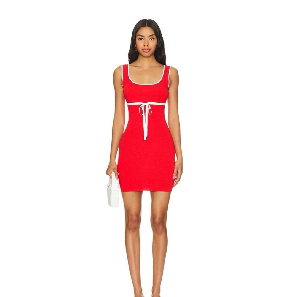Amanda Uprichard Lucy Knit Mini Dress in Red NWT Size Medium